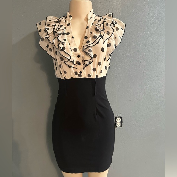 Volume one polka dot black and white dress - Picture 2 of 7